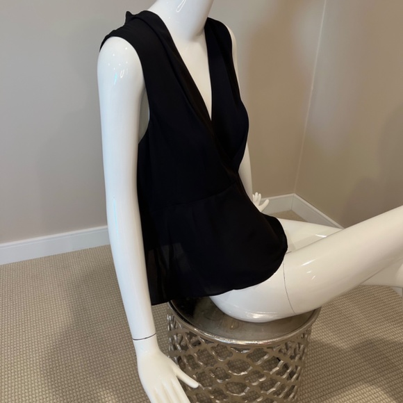 Nicole Miller Studio NEW NWT black holiday blouse top shirt size L ( 10 12 ) - Picture 6 of 6